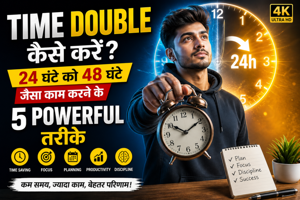 Time Double kaise kare 24 ghante ko 48 ghante jaisa kaise banaye time management tips Hindi